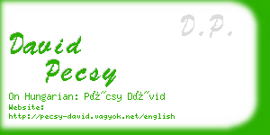 david pecsy business card